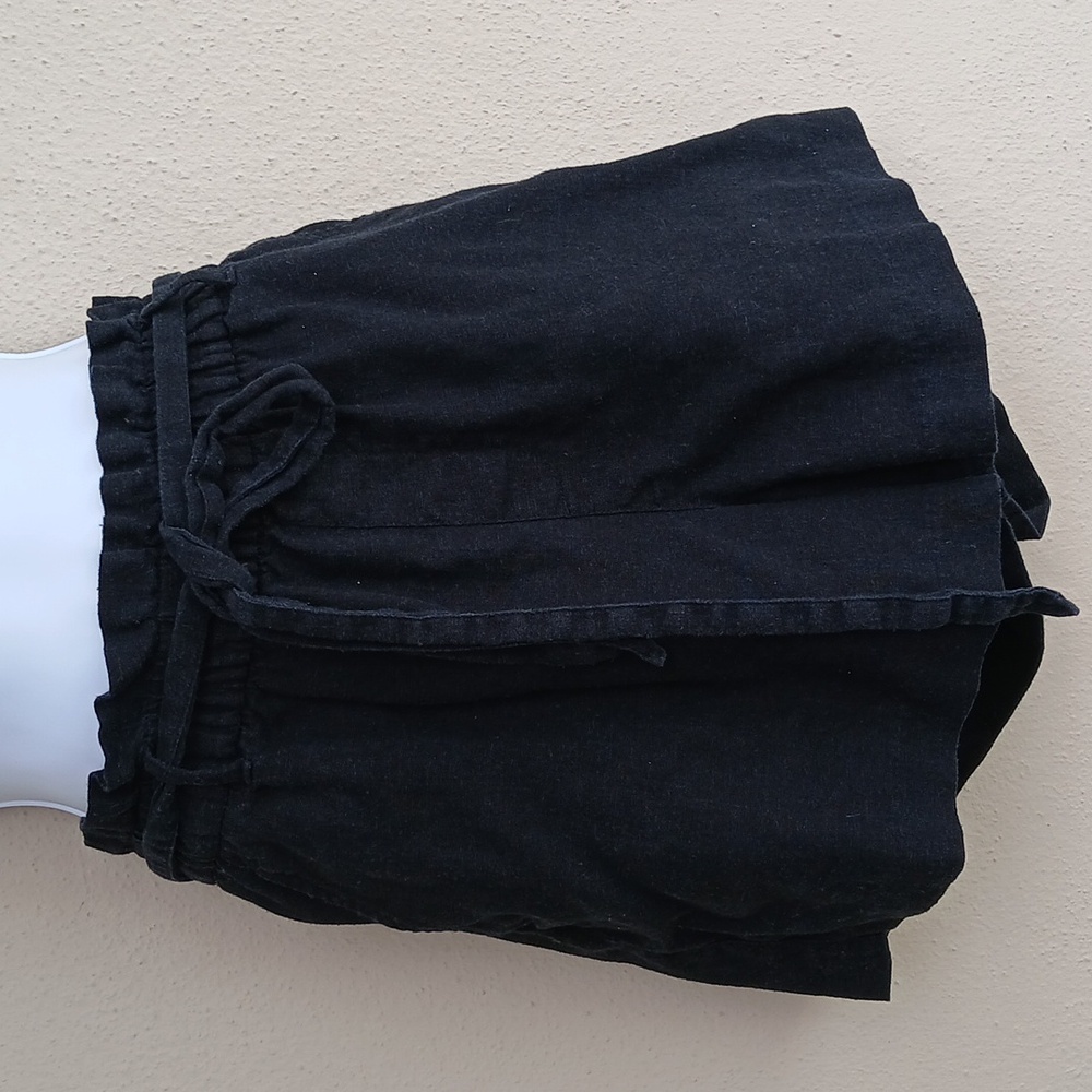 Black Casual Linen Blend Shorts size Medium